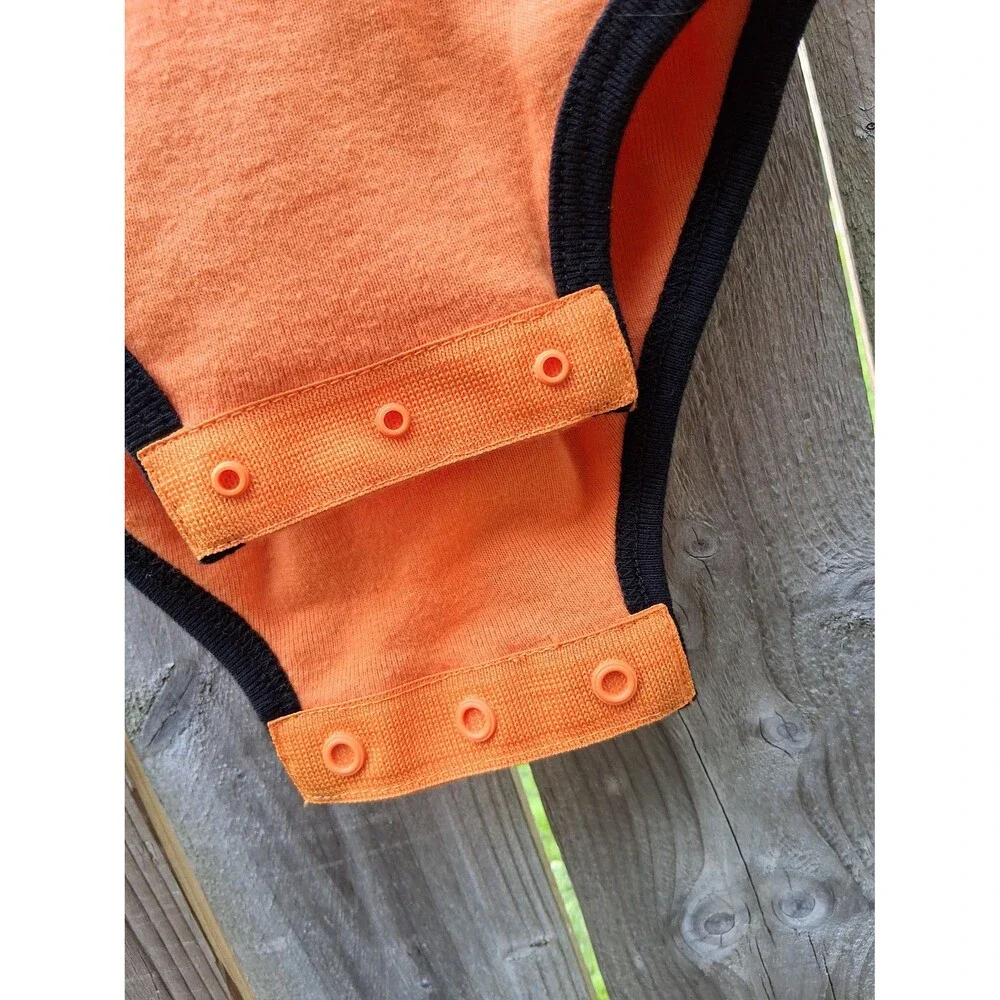121 Harley Davidson Infant One Piece Romper Baby Boy 6/9M Orange 2024